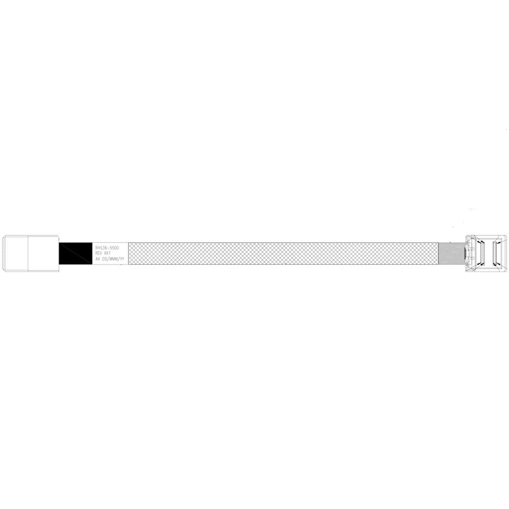 Кабель Amphenol RHS36-5500, HDmSAS SFF8643 -to- HDmSAS SFF8643 угловой, 100cm