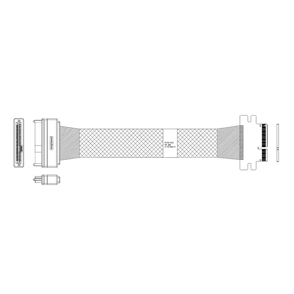 Кабель Amphenol RPC98-0040 Cable PCIe 4x (64pin) -TO- U.2 SFF8639, 85 Ohm, PCIe Gen4, L:70cm