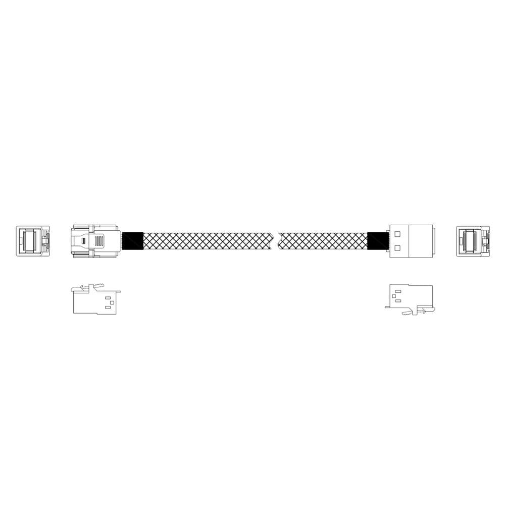 Кабель Miradeed MD-6715027, HDmSAS SFF8643 -to- HDmSAS SFF8643, SAS 3.0 (12G), 85 Ohm, 100cm