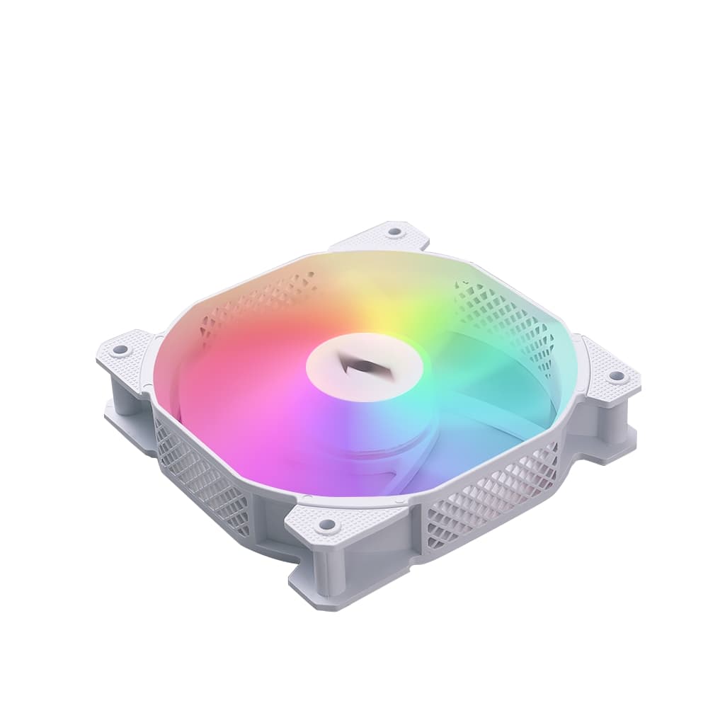Вентилятор 1STPLAYER F7R White / 120mm Reverse ARGB 3pin 5V PWM 4pin 12V 600-1800rpm 56.34cfm 36.99dBA / F7R-WH / BULK