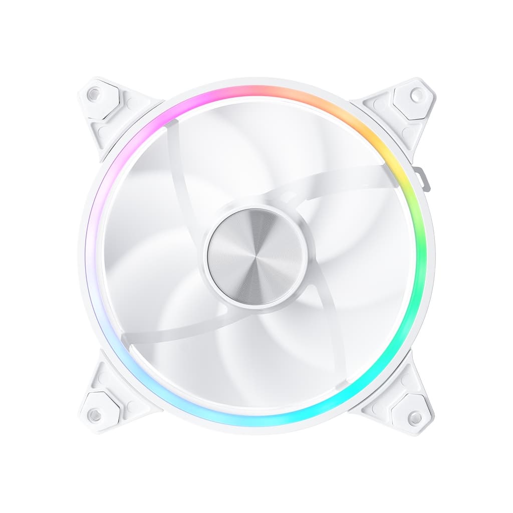 Вентилятор 1STPLAYER FO7R-14 White / 140mm Reverse ARGB 3pin 5V PWM 4pin 12V 700-1800rpm 76.25cfm 36.64dBA / FO7R-14-WH / BULK