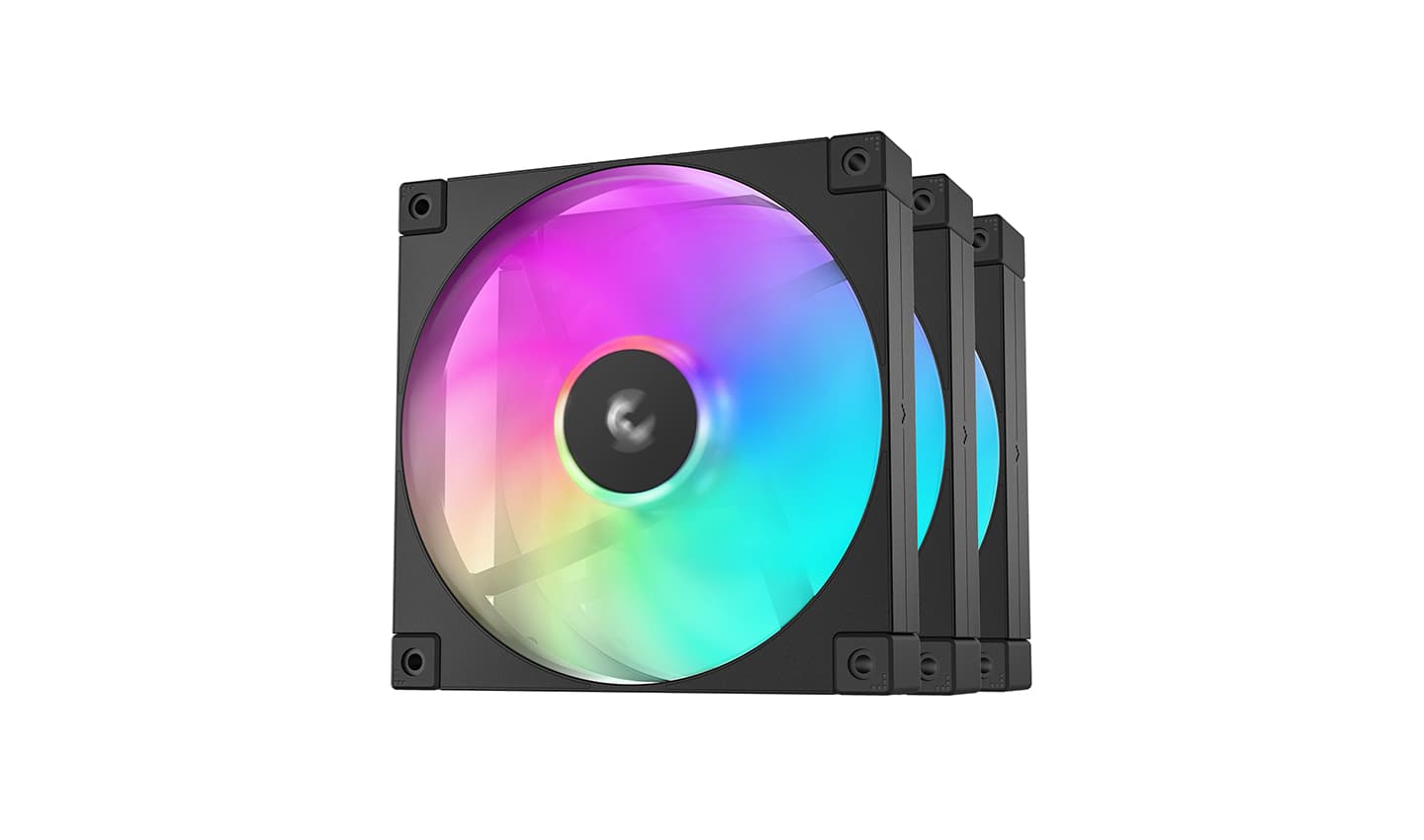 Вентилятор DEEPCOOL FD14 ARGB-3 IN 1 140x140x25мм (12шт./кор, PWM, ARGB, черный, 400-1650об/мин) Color BOX