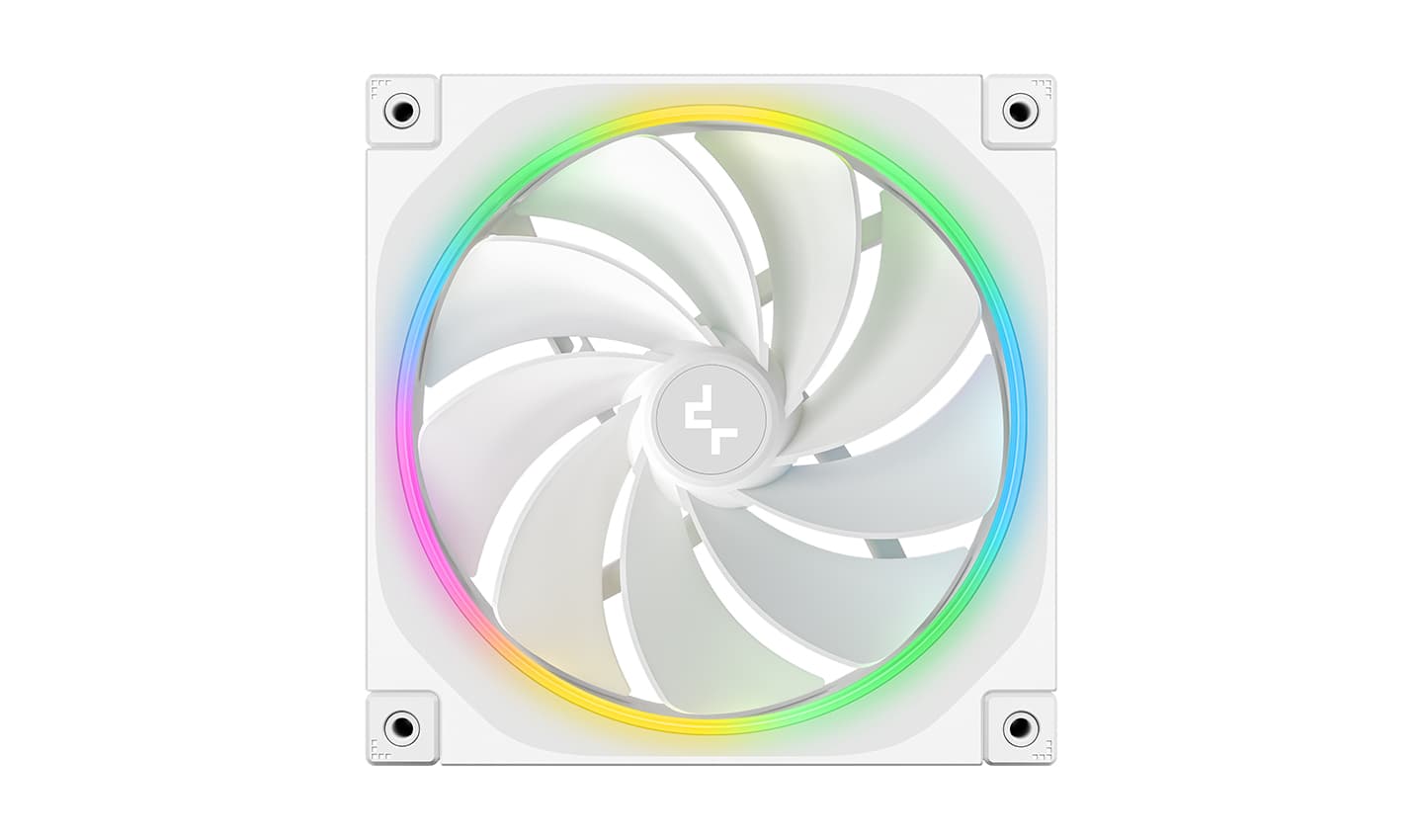 Вентилятор DEEPCOOL FL14R WH 140x140x25мм REVERSE (32шт./кор, PWM, ARGB, белый, 500-1700об/мин) Color BOX