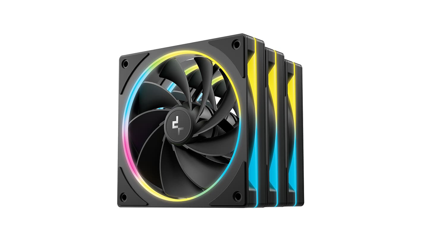Вентилятор DEEPCOOL FL12R SE 3 IN 1 120x120x25мм REVERSE (16шт./кор, PWM, ARGB, черный, 400-1500об/мин) Color BOX