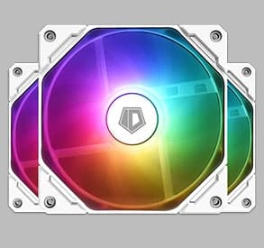 Вентилятор ID-COOLING TF-12025-ARGB-TRIO-SNOW (3 in 1) 120x120x25мм (20шт./кор, PWM, резиновые углы, снежно-белый, ARGB, 500-1500об/мин) BOX