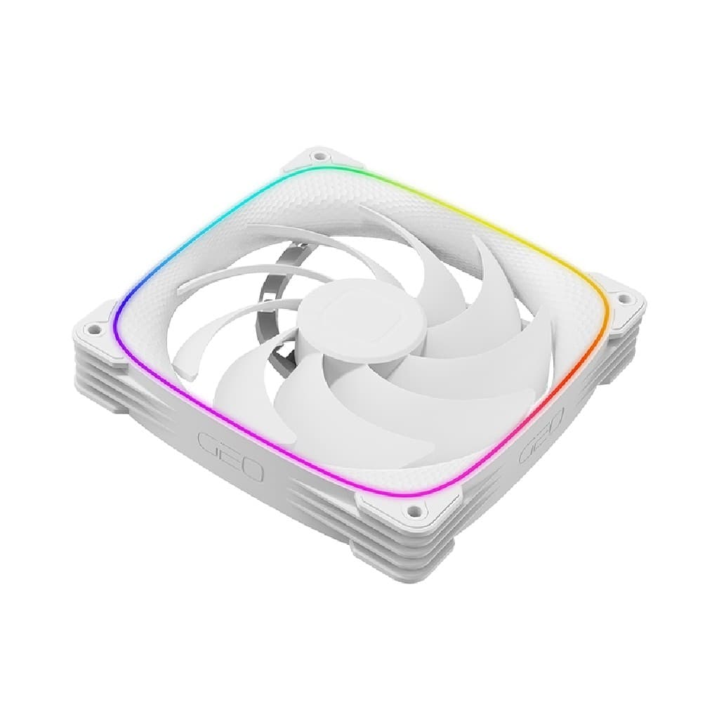 Вентилятор Geometric Future Squama 2503W-14 Single Pack / 140mm, PWM, 2400 RPM, 91.15 CFM, 34.0 dBA, 5V ARGB, White / 1F2503W114000