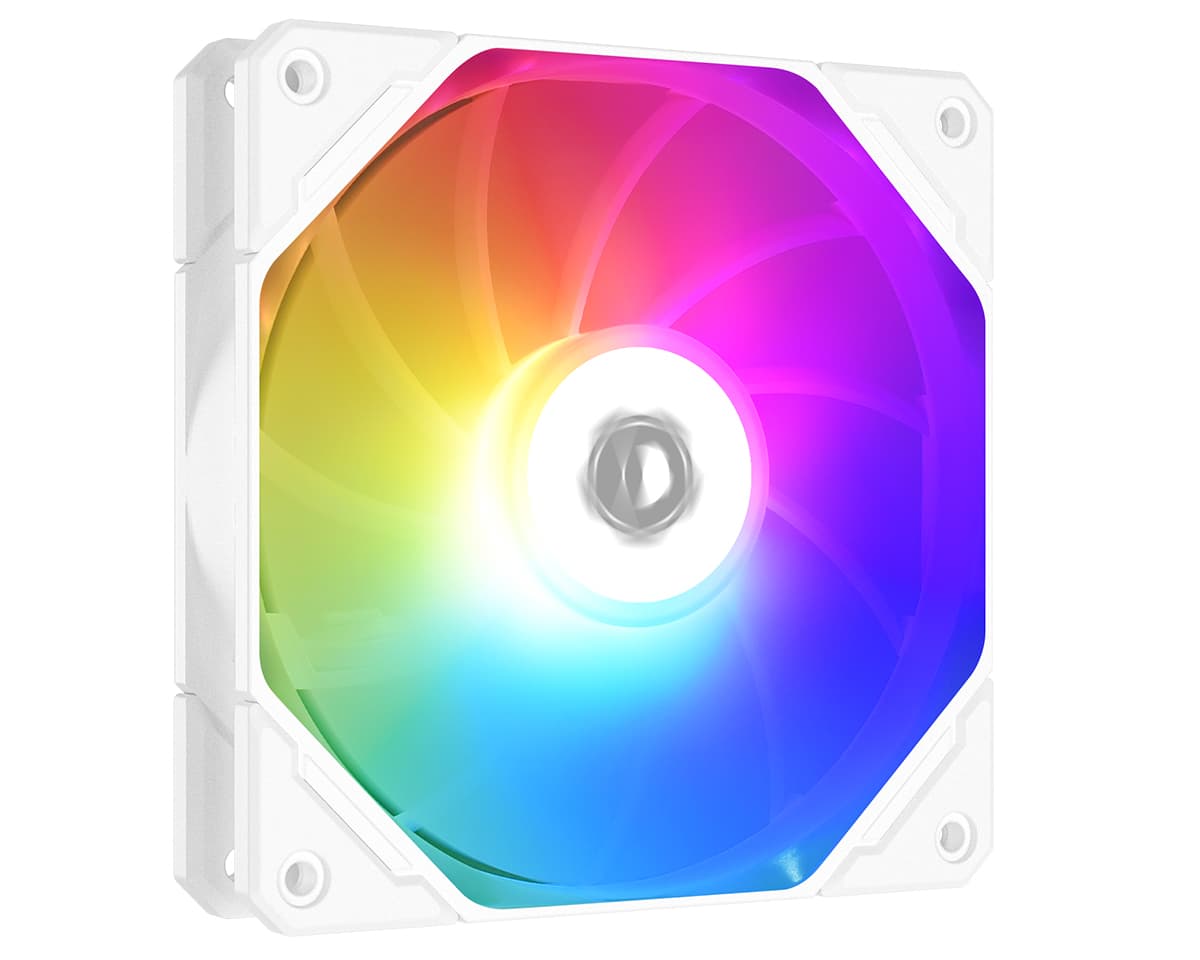 Вентилятор ID-COOLING TF-12025-PRO ARGB REVERSE WHITE 120x120x25мм (60шт./кор, PWM, резиновые углы, белый, ARGB, 500-1800об/мин) BOX