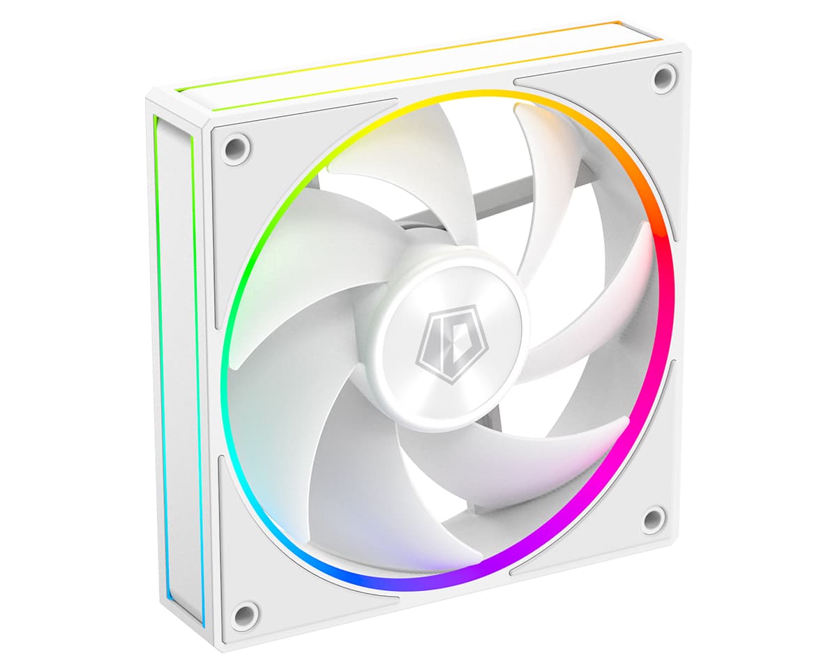 Вентилятор ID-COOLING AF-127-ARGB-W 120x120x27мм (60шт./кор, PWM, резиновые углы, белый, 500-2000об/мин) BOX