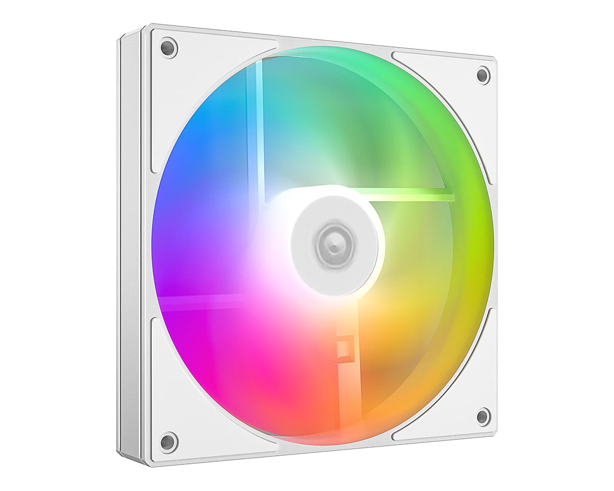 Вентилятор ID-COOLING AS-140-ARGB-W 140x140x25мм (60шт./кор, PWM, резиновые углы, белый, 300-1800об/мин, супертихий) BOX