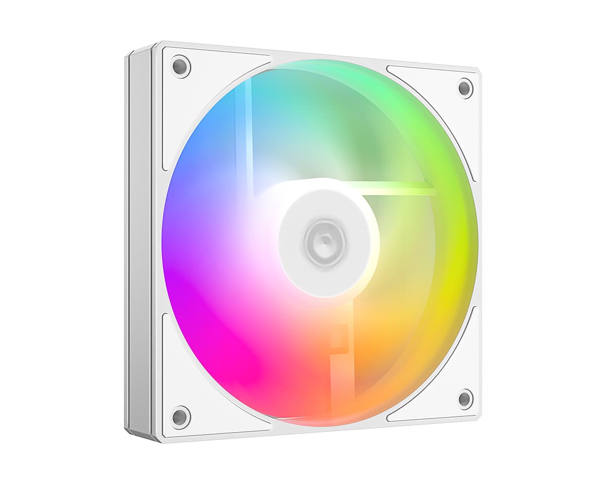 Вентилятор ID-COOLING AS-120-ARGB-W 120x120x25мм (60шт./кор, PWM, резиновые углы, белый, 300-2000об/мин, супертихий) BOX