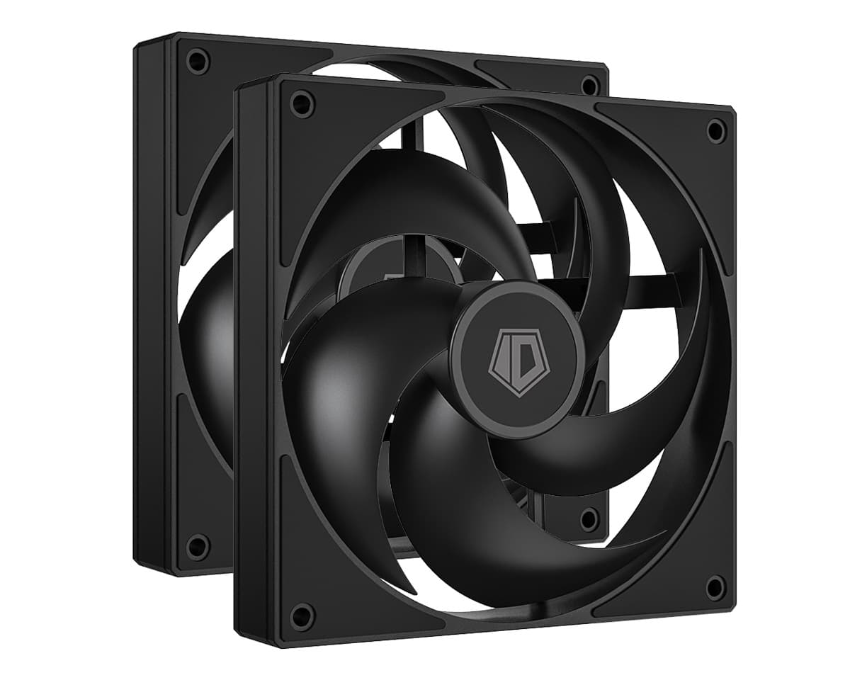 Вентилятор ID-COOLING AS-140-K DUET (2 in 1) 140x140x25мм (32шт./кор, PWM, резиновые углы, черный, 300-1800об/мин, супертихий) BOX
