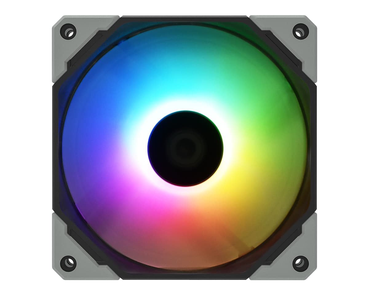 Вентилятор ID-COOLING NO-12015-XT-ARGB 120x120x15мм (40шт./кор, PWM, Low Noise, супер-тонкий, ARGB, резиновые углы, черный, 500-2000об/мин) BOX