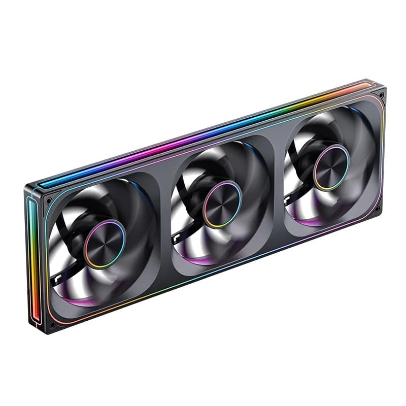 Вентилятор JONSBO ZA-420BR (3 in 1) 422х143х28мм REVERSE (10шт/кор, PWM, ARGB LED, 700-1500об/мин, черный) Retail