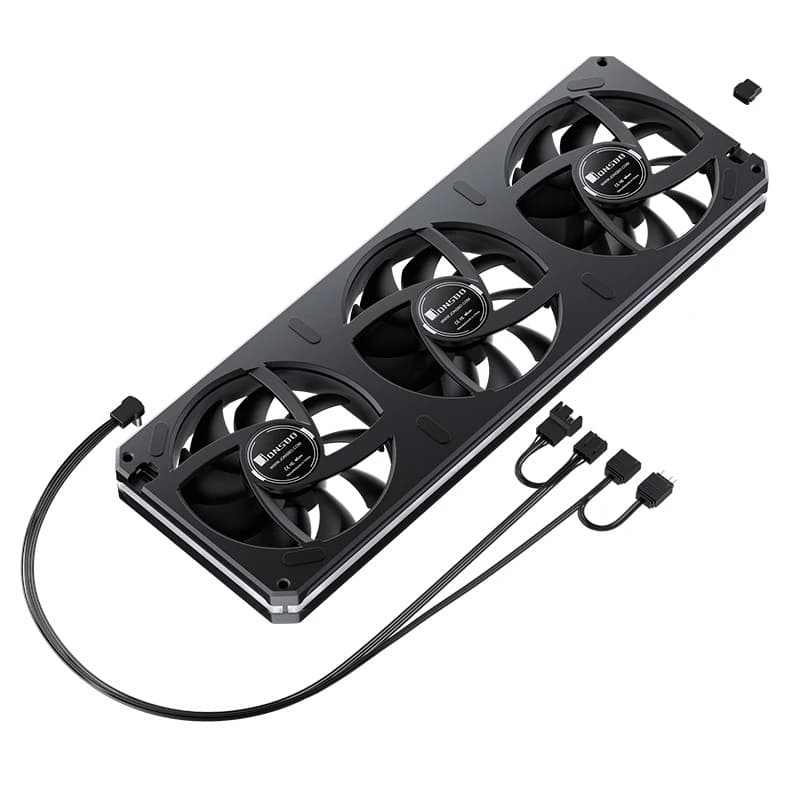 Вентилятор JONSBO XA-360BR (3 in 1) 362х123х28мм REVERSE (16шт/кор, PWM, ARGB LED, 700-1800об/мин, черный) Retail