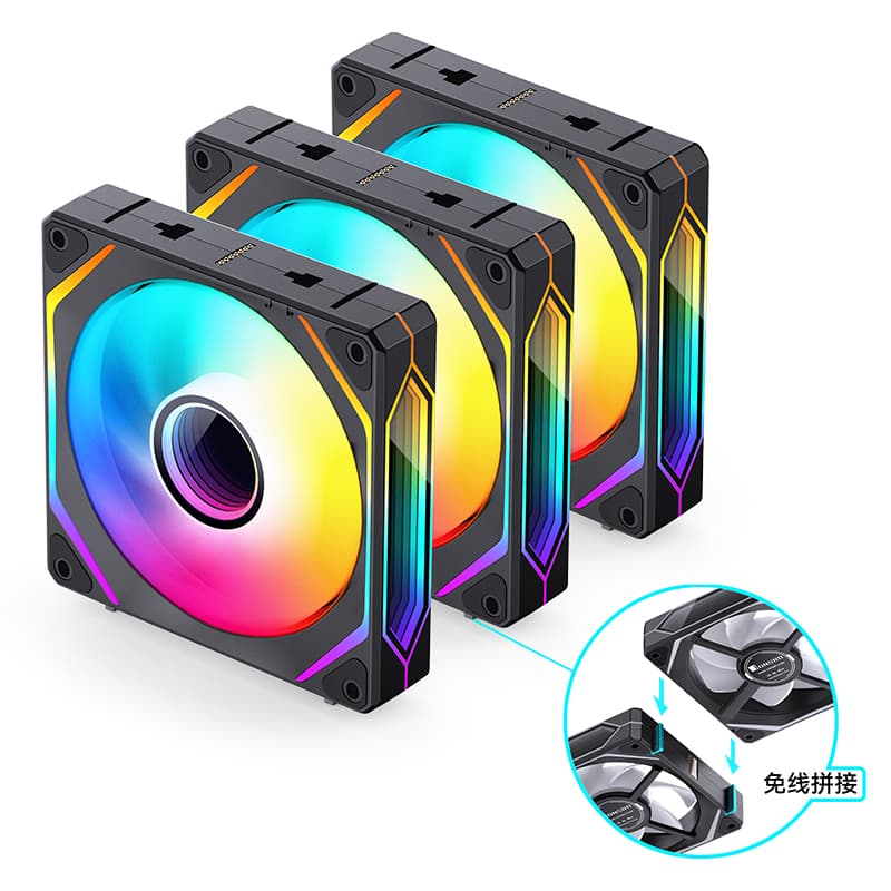 Вентилятор JONSBO ZL-120B(3 in 1) Black 120х120х25мм (24шт/кор, ARGB LED, 800-1800об/мин, черный) Retail
