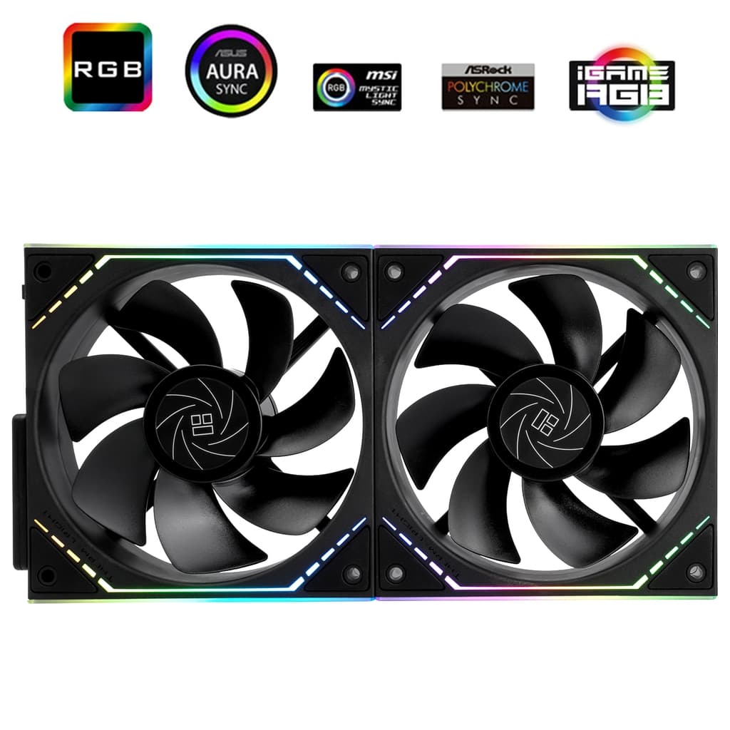 Комплект вентиляторов (2 шт.) Thermalright TL-M12QR X2 (Pack of 2) / Reverse / ARGB / 120mm PWM / TRTLM12QRX2.2P