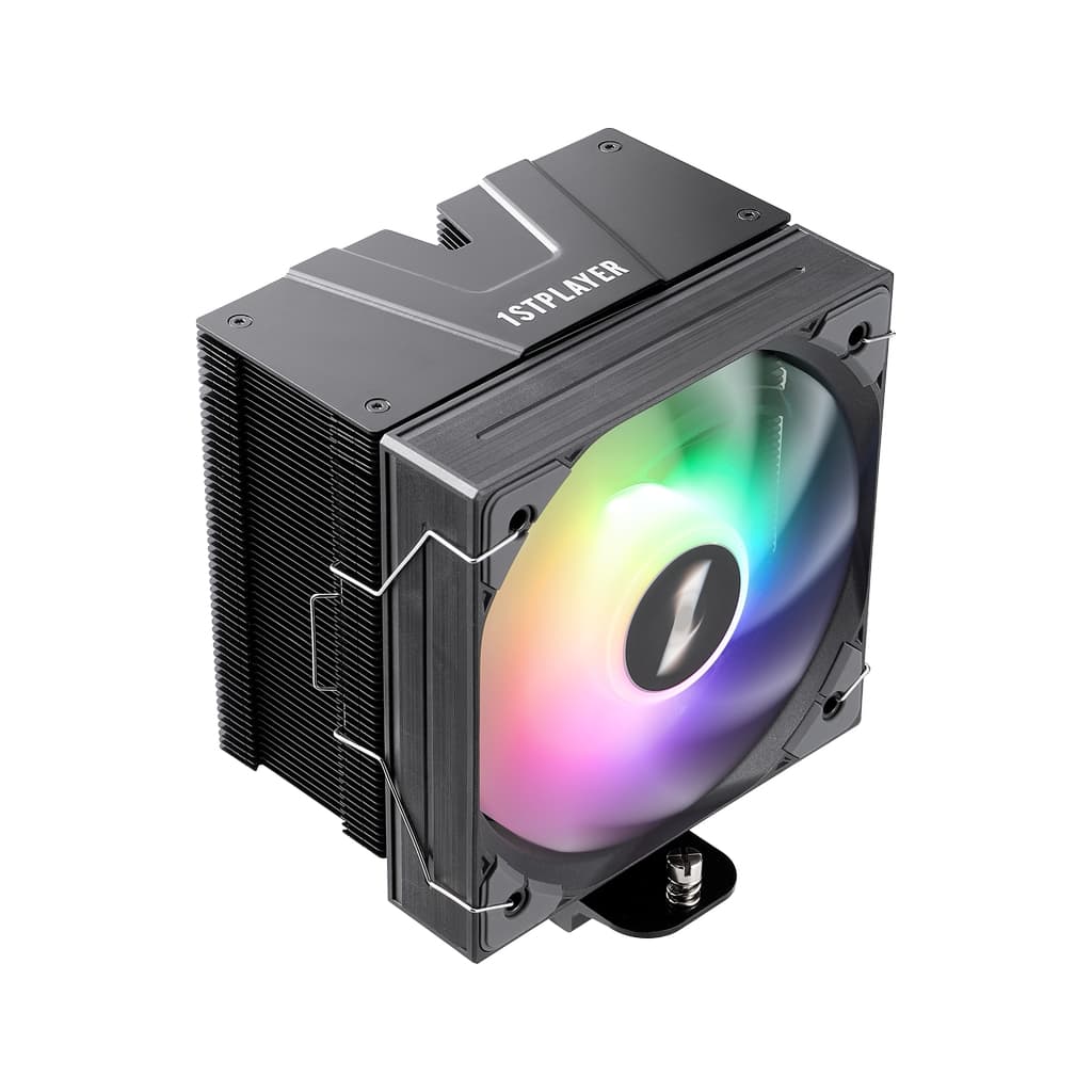 Кулер 1STPLAYER PS130 Black / 2HPx6mm + 2HPx8mm, 220W TDP, single tower, 1x130mm ARGB fan, 500-1600 RPM, 78 CFM, 32.3 dBA / PS130-BK