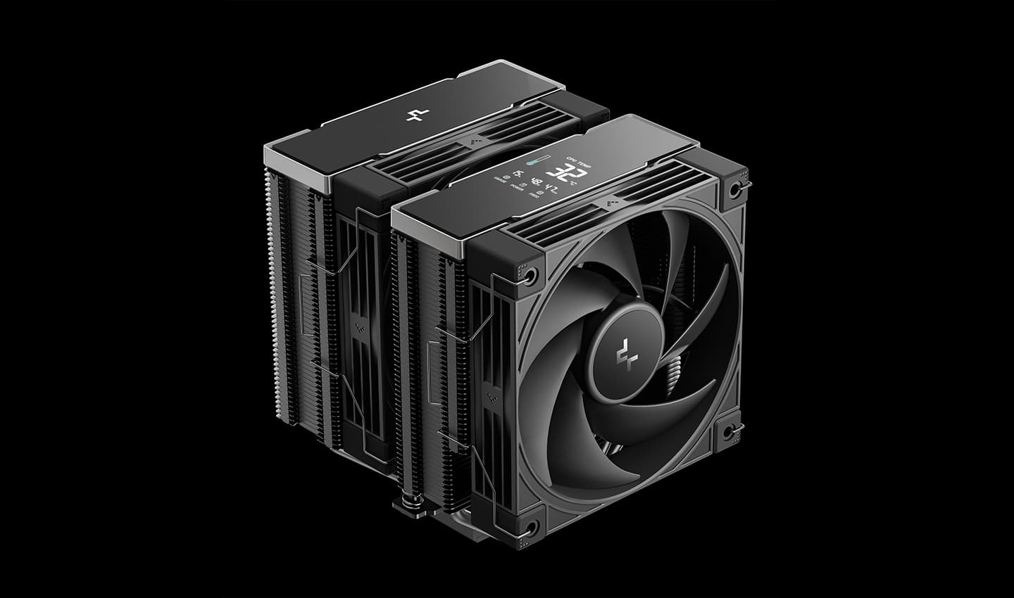 Кулер DEEPCOOL AK620 G2 DIGITAL NYX LGA1851/1700/1200/115X/AM5/AM4 (8шт/кор, TDP 260W, PWM, DUAL Fan 120mm, 6 тепл. трубок, Copper Base, черный) RET
