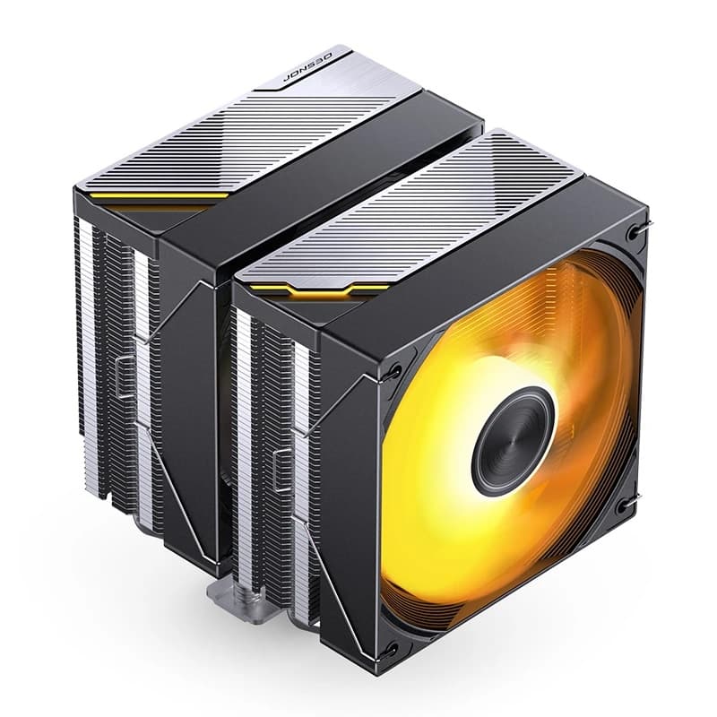 Кулер JONSBO CA80 Black LGA1851/1700/1200/115X/AM5/AM4 (12шт/кор, TDP 260W, PWM, 120mm ARGB LED Fan + 120mm Black Fan, 6 тепловых трубок, медная база, 4-pin) Retail