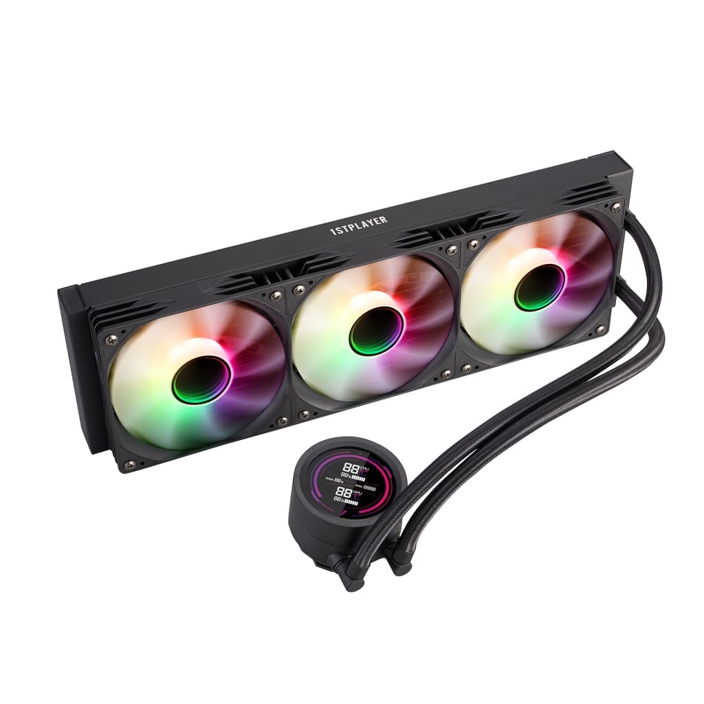 Система водяного охлаждения 1STPLAYER TS4 360 Black / 3x120mm, ARGB, IPS display / TS4-360-BK