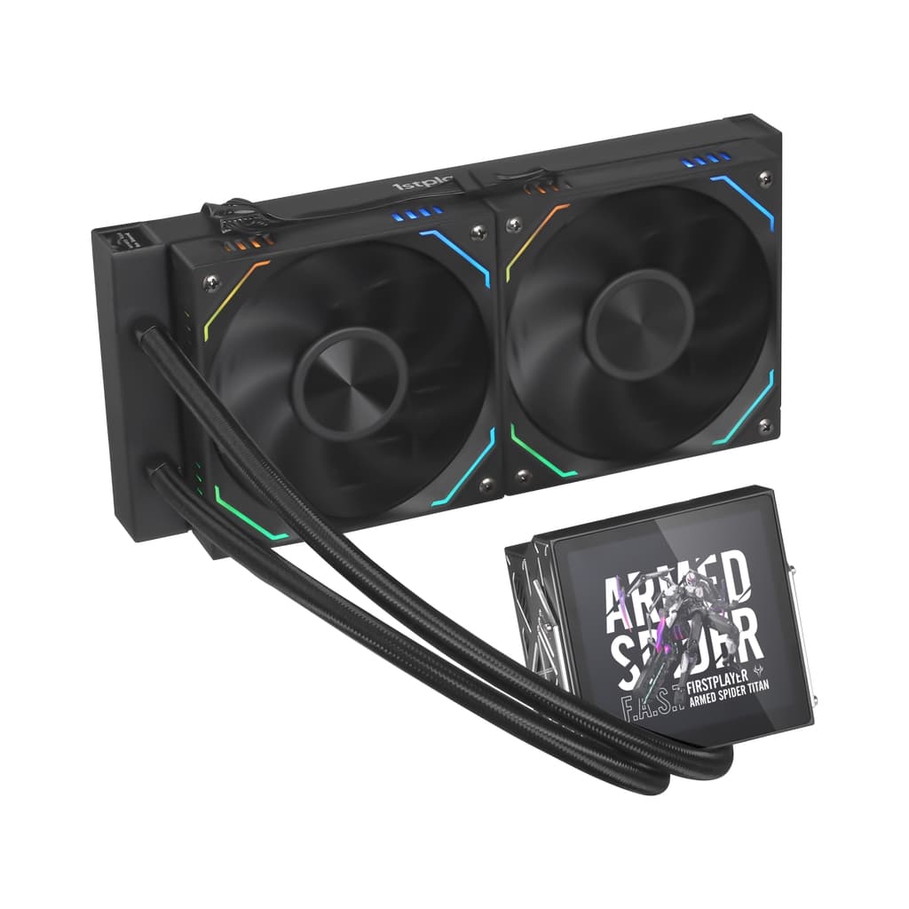 Система водяного охлаждения 1STPLAYER F.A.S.T. FT-240 Black / 2x120mm ARGB fans, 250W TDP, 3.95" LCD screen / FT-240-BK