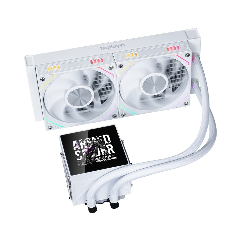 Система водяного охлаждения 1STPLAYER F.A.S.T. FT-240 White / 2x120mm ARGB fans, 250W TDP, 3.95" LCD screen / FT-240-WH