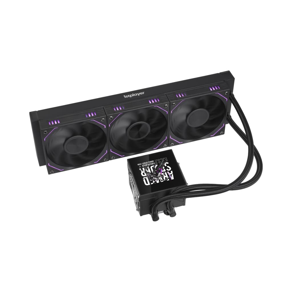 Система водяного охлаждения 1STPLAYER F.A.S.T. FT-360 Black / 3x120mm ARGB fans, 300W TDP, 3.95" LCD screen / FT-360-BK