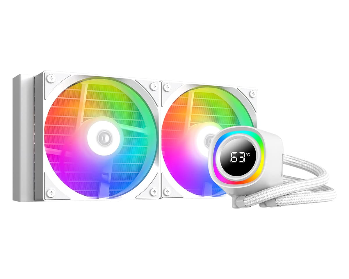 Комплект водяного охлаждения ID-COOLING FX240 TD WHITE LGA1851/1700/1200/115X/AM4/AM5 (6шт/кор,TDP 300W, ARGB FAN and PUMP, PWM, DUAL FAN 120mm, белый) RET