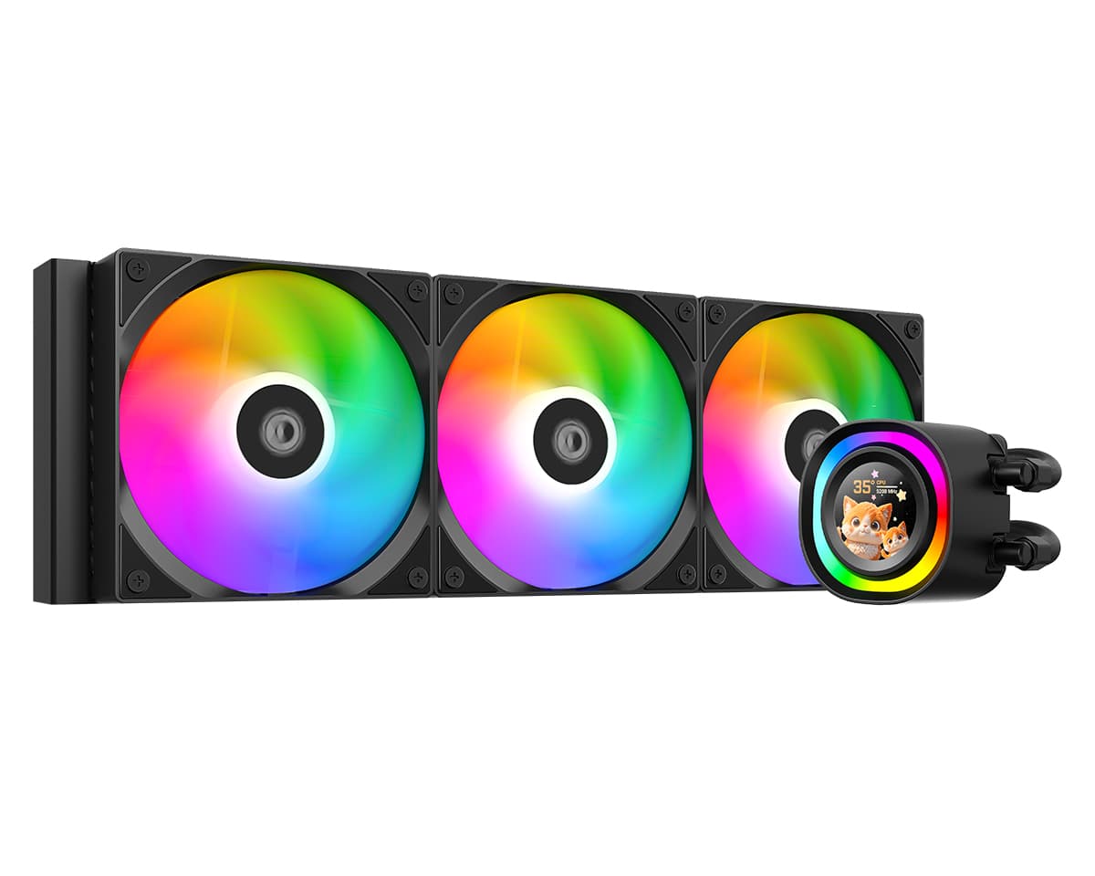 Комплект водяного охлаждения ID-COOLING FX360 LCD LGA1851/1700/1200/115X/AM4/AM5 (6шт/кор,TDP 350W, ARGB FAN and PUMP, LCD Display, PWM, TRIPLE FAN 120mm) RET