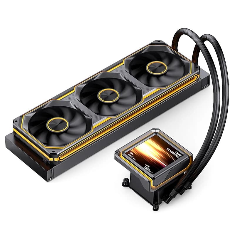 Комплект водяного охлаждения JONSBO TX-360 Black LGA1851/1700/1200/115X/AM5/AM4 (4шт/кор, TDP 320W, ARGB FAN and ARGB LCD Display PUMP, PWM, TRIPLE FAN 120mm, черный) RET