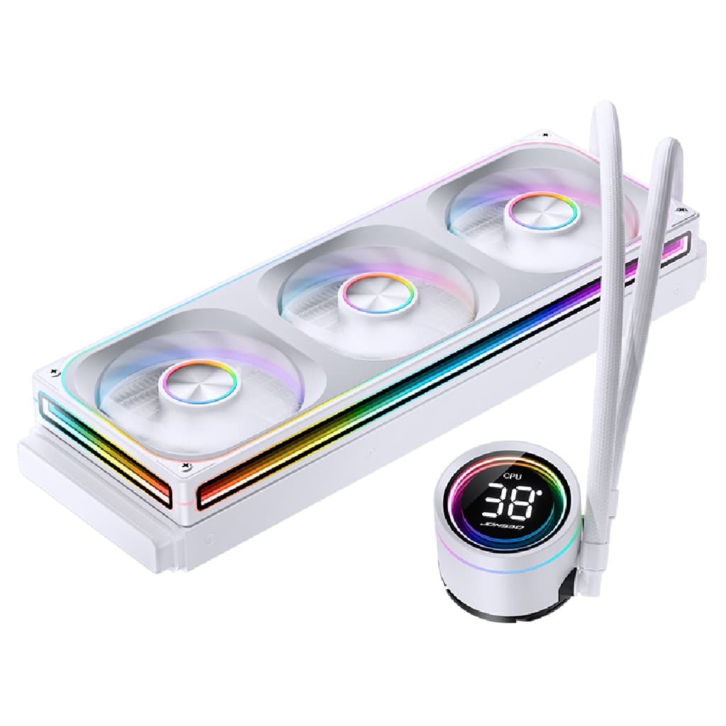 Комплект водяного охлаждения JONSBO TH-360 White LGA1700/1200/115X/AM5/AM4 (4шт/кор, TDP 300W, ARGB FAN and PUMP, PWM, TRIPLE FAN 120mm, белый) RET
