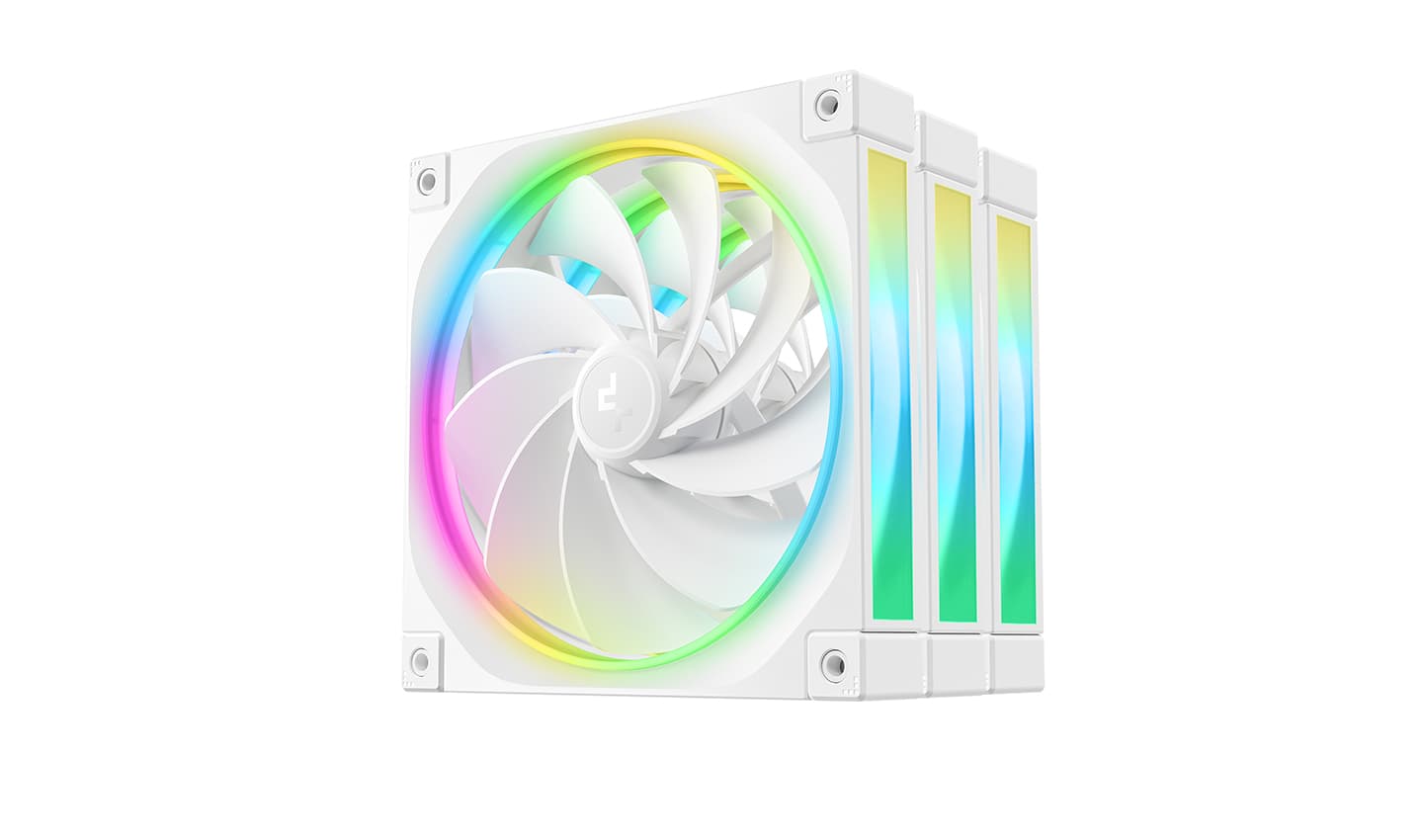 Вентилятор DEEPCOOL FL14R WH-3 IN 1 140x140x25мм REVERSE (12шт./кор, PWM, ARGB, белый, 500-1700об/мин) Color BOX