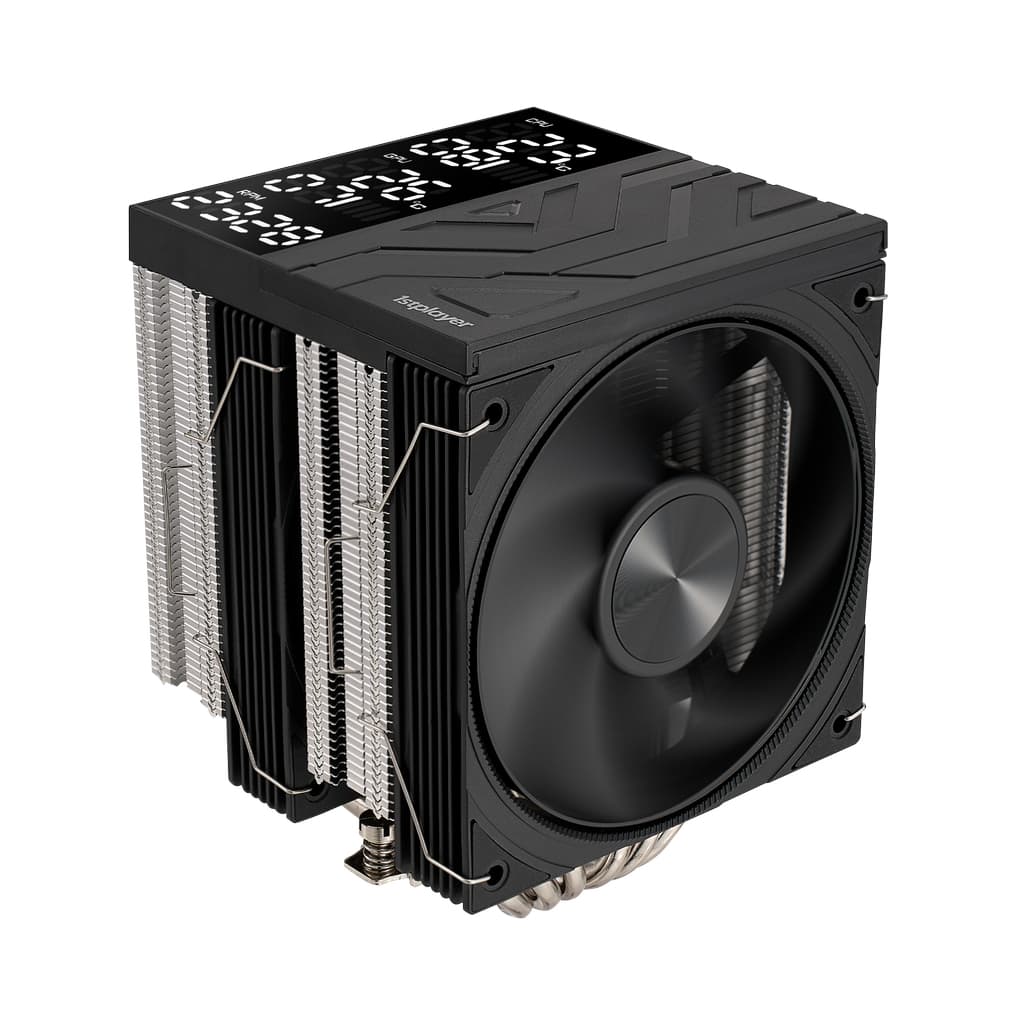 Кулер 1STPLAYER FROST BITE FB12DS-6 Black / 6HPx6mm, dual tower, 250W TDP, 2x120mm fans, 800-2300 RPM, 70.15 CFM, 34.8 dBA / FB12DS-6-BK
