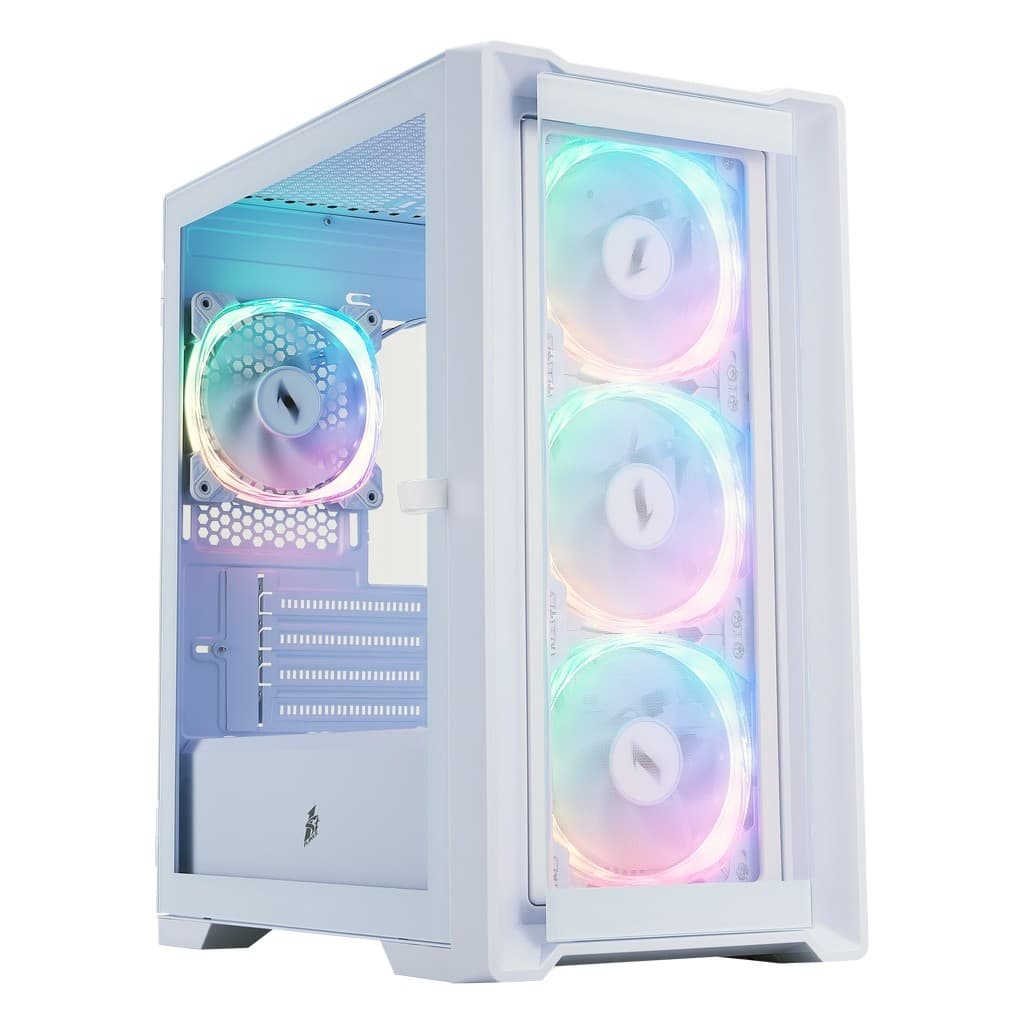 Корпус 1STPLAYER TRILOBITE T4-G GLASS ARGB White / mATX / 4x120mm ARGB fans / T4-G-WH-4FS7-W