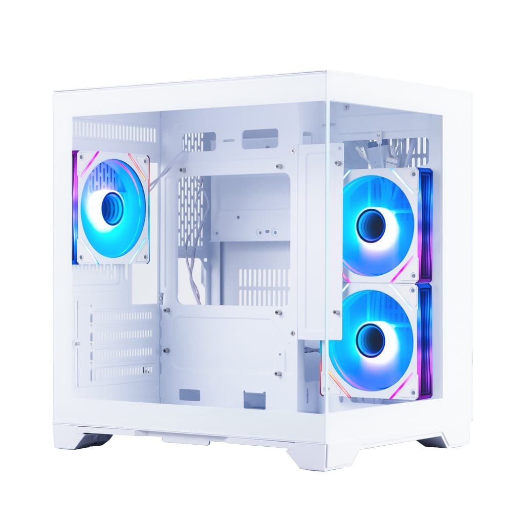 Корпус 1STPLAYER MEGAVIEW MV5-TP ARGB White / mATX / 3x120mm ARGB fans / MV5-TP-WH-2FC7R-W-1FC7-W