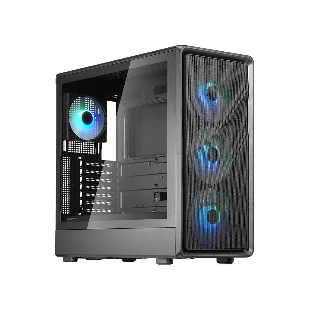 Корпус 1STPLAYER WA8 Black / ATX / 3x140mm & 1x120mm ARGB fans / WA8-BK-3FA7-14-1FA7