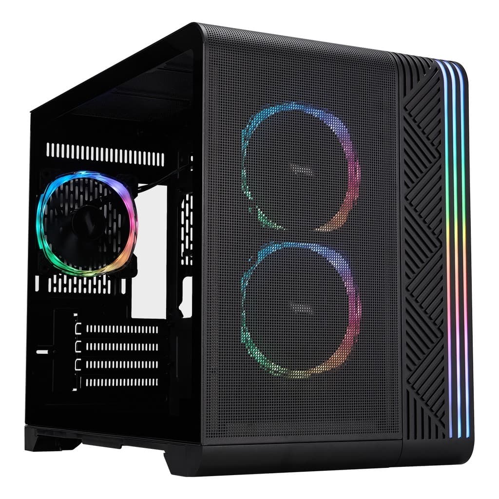 Корпус 1STPLAYER VT6 ARGB Black / mATX / 3x120mm ARGB fans / VT6-BK-3FS7