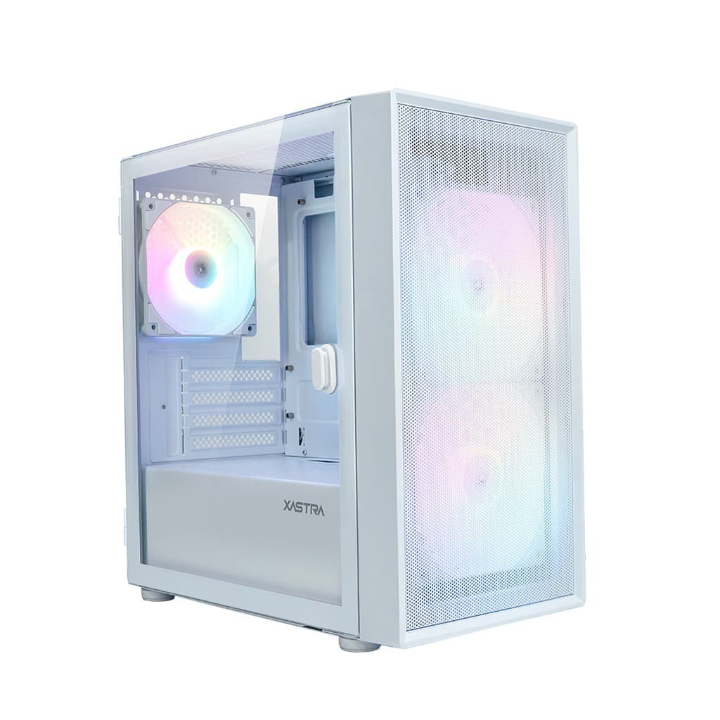 Корпус XASTRA A305M 3FRGB White mATX/Mesh/ tempered glass / 2x140mm + 1x120mm FRGB fans/ Door/ A305M-2FC14F-1FC12F-D-WH