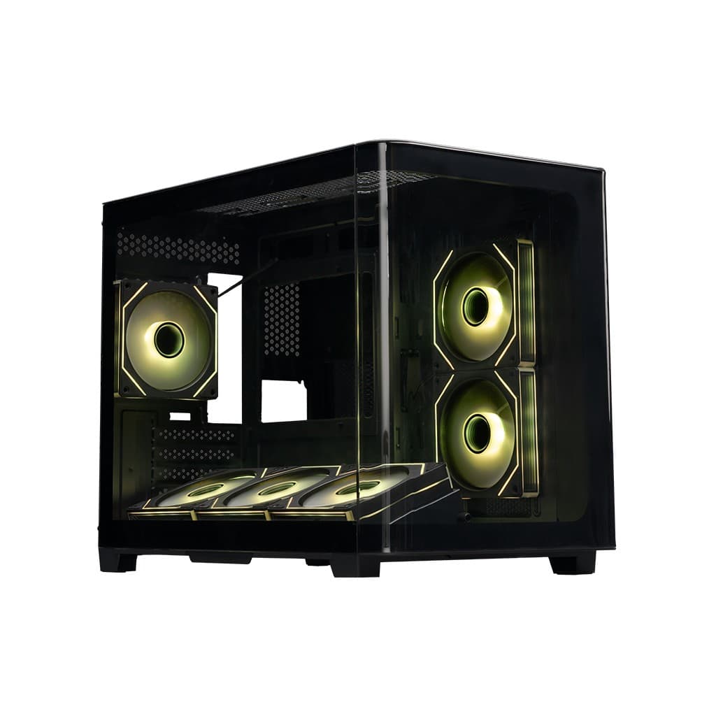 Корпус XASTRA QR500M 6ARGB-FM-C10-UC Black mATX/Aquarium/ 2 Curve Glass /6x120mm ARGB PWM FM fans/ Argb+PWM HUB 10port /Type-C/ QR500M-6FM12A-C10-UC