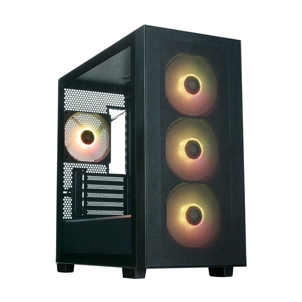 Корпус XASTRA A510M 4ARGB-UC Black mATX/Mesh/ Screwless full-size TG /4x 120mm FC120 ARGB PWM fans/ Type-C / A510M-4FC12A-UC