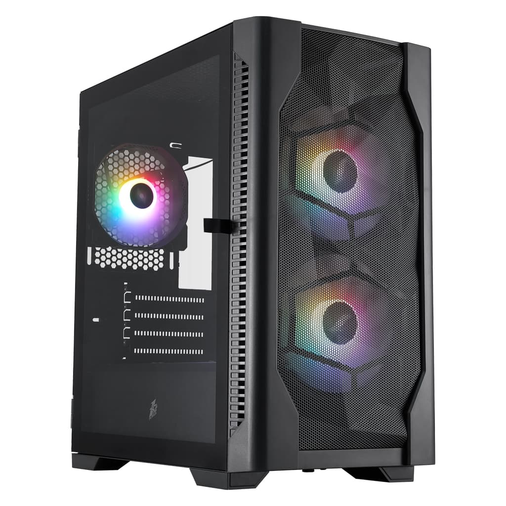 Корпус 1STPLAYER DK D4-M FRGB Black / mATX / 2x140mm & 1x120mm FRGB fans / D4-M-BK-2F1P-1F1