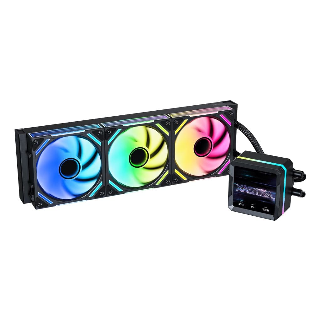 Система водяного охлаждения XASTRA Octant LS360 ARGB BK Intel LGA LGA1851/1700/1200/115X/AM5/AM4 (4" LCD IPS screen,3x FS120 fans,TDP 315W, black) RET