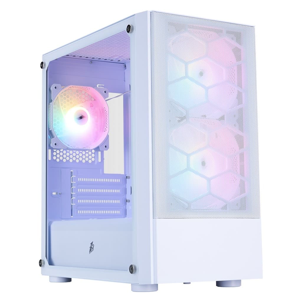 Корпус 1STPLAYER FIREBASE X4-M White / mATX / 1x120mm & 2x140mm FRGB fans / X4-M-WH-2F1P-W-1F1-W