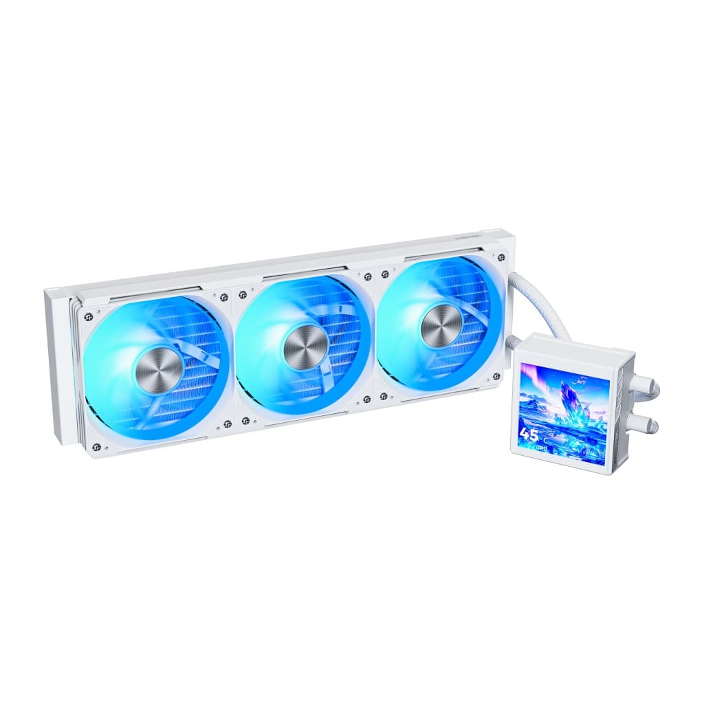 Система водяного охлаждения XASTRA Octant LC360 ARGB WH Intel LGA LGA1851/1700/1200/115X/AM5/AM4 ( 4" LCD IPS screen, 3x120 ARGB FDB fan, TDP 315W, white) RET