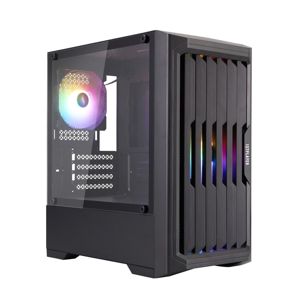 Корпус 1STPLAYER BULLET HUNTER H2 Black / mATX / 4x120mm FRGB fans / H2-BK-4F1