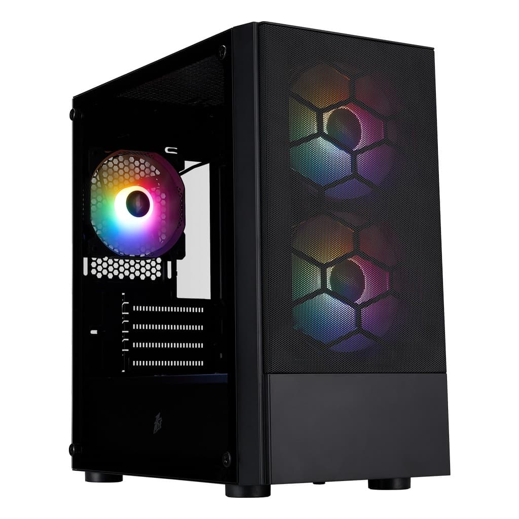 Корпус 1STPLAYER FIREBASE X4-M Black / mATX / 1x120mm & 2x140mm FRGB fans / X4-M-BK-2F1P-1F1
