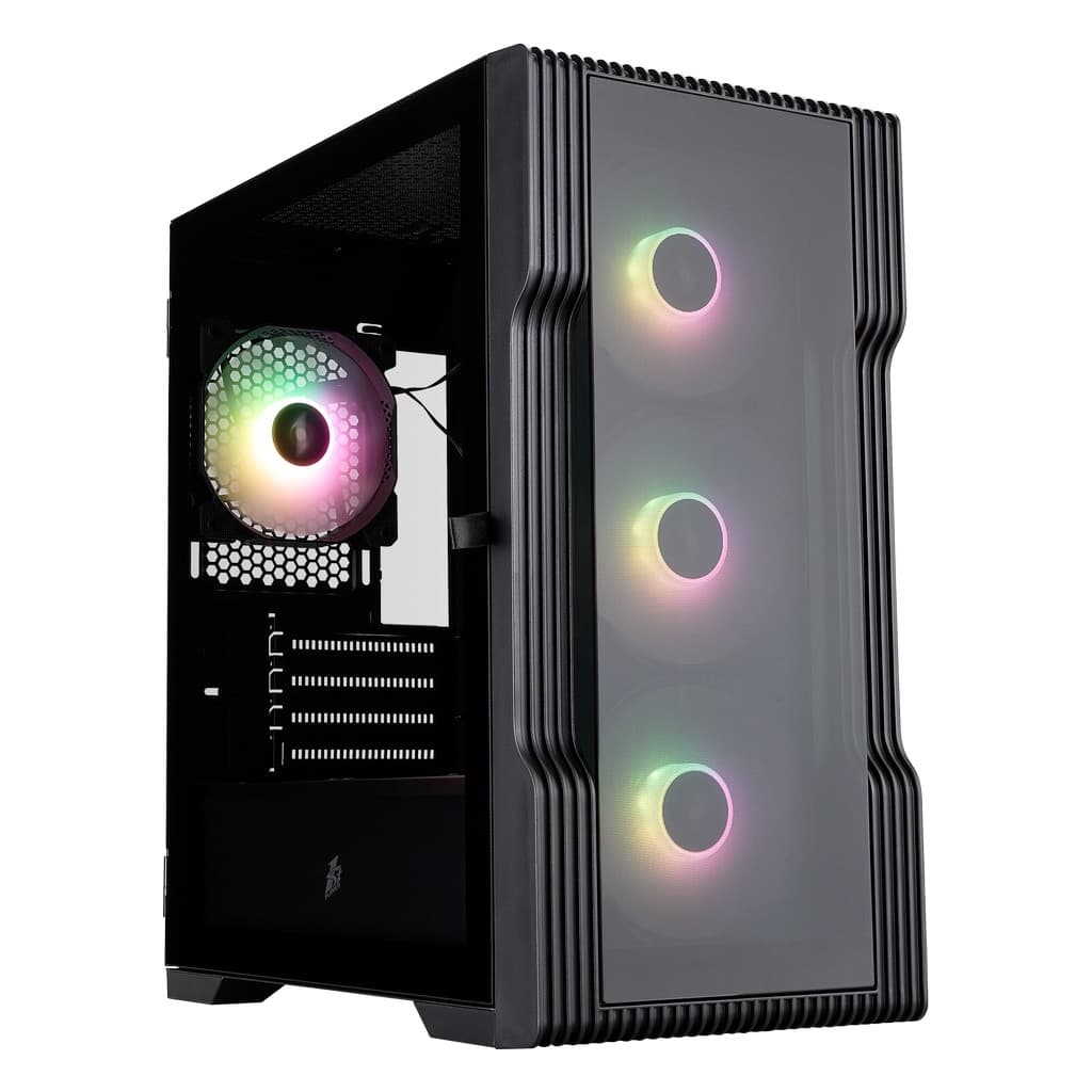 Корпус 1STPLAYER TRILOBITE T3-G ARGB Black / mATX / 4x120mm ARGB fans / T3-G-BK-4F7