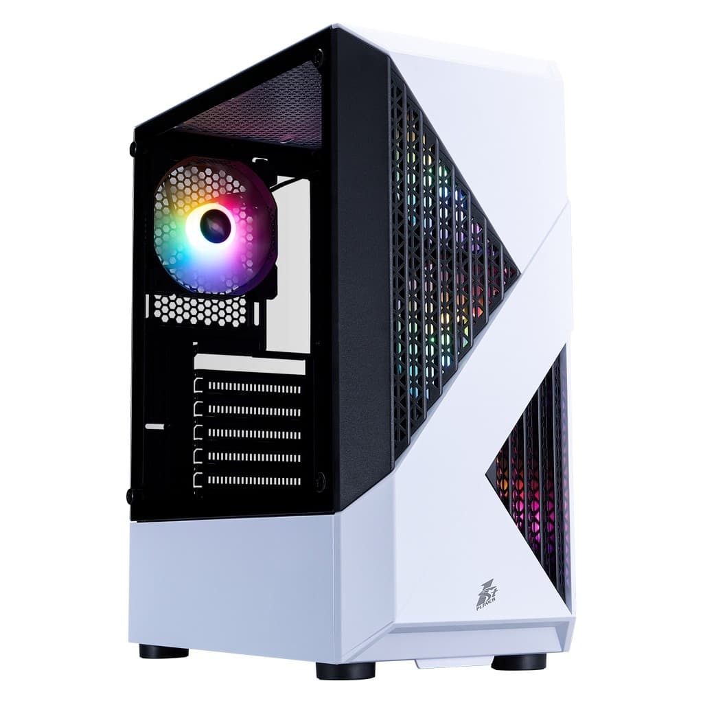 Корпус 1STPLAYER FIREROSE F3-A White / ATX / 4x120mm FRGB fans / F3-A-WH-4F1