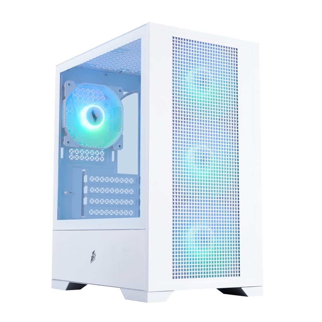 Корпус 1STPLAYER Go2 ARGB White / mATX / 4x120mm ARGB fans / Go2-WH-4F7-W