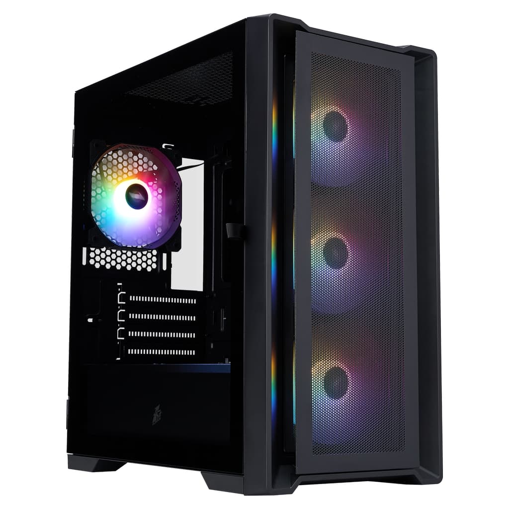 Корпус 1STPLAYER TRILOBITE T4 MESH FRGB Black / mATX / 4x120mm FRGB fans / T4-BK-4F1